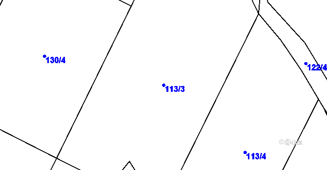 Parcela st. 113/3 v KÚ Libočany, Katastrální mapa