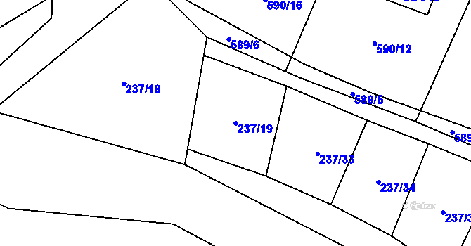 Parcela st. 237/19 v KÚ Libočany, Katastrální mapa