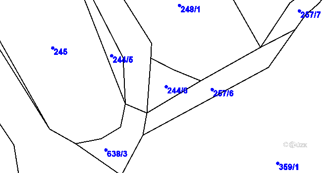 Parcela st. 244/6 v KÚ Libočany, Katastrální mapa