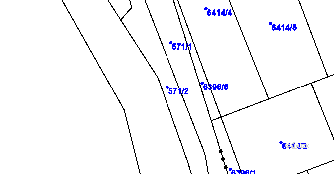 Parcela st. 571/2 v KÚ Libočany, Katastrální mapa