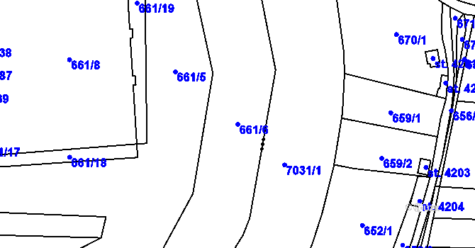 Parcela st. 661/6 v KÚ Libočany, Katastrální mapa