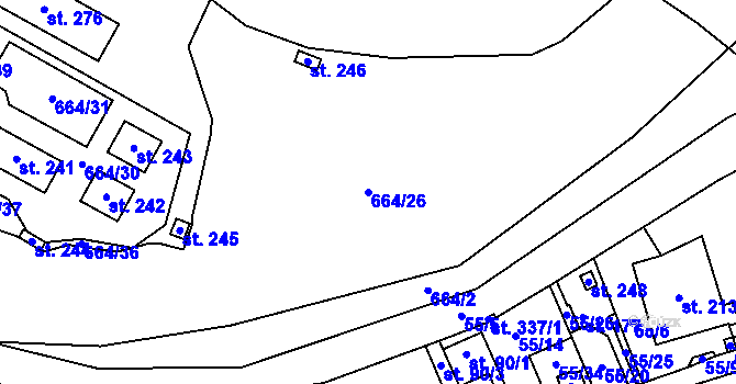 Parcela st. 664/26 v KÚ Libočany, Katastrální mapa