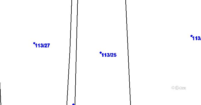Parcela st. 113/25 v KÚ Libočany, Katastrální mapa
