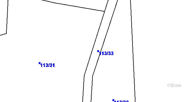 Parcela st. 113/33 v KÚ Libočany, Katastrální mapa