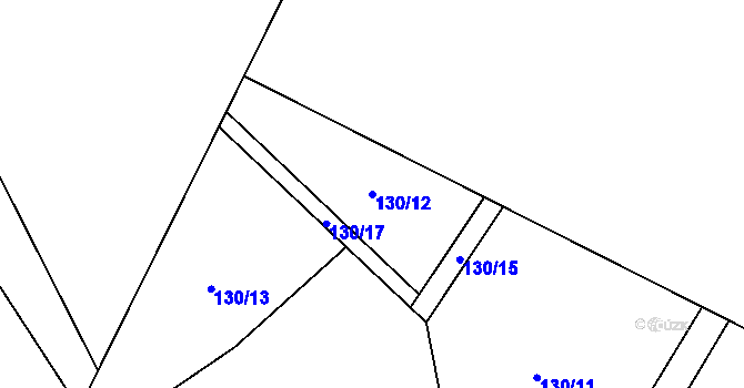 Parcela st. 130/12 v KÚ Libočany, Katastrální mapa