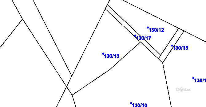 Parcela st. 130/13 v KÚ Libočany, Katastrální mapa