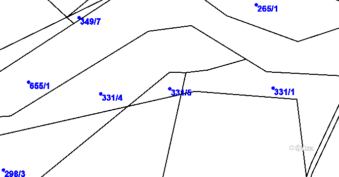 Parcela st. 331/5 v KÚ Libočany, Katastrální mapa