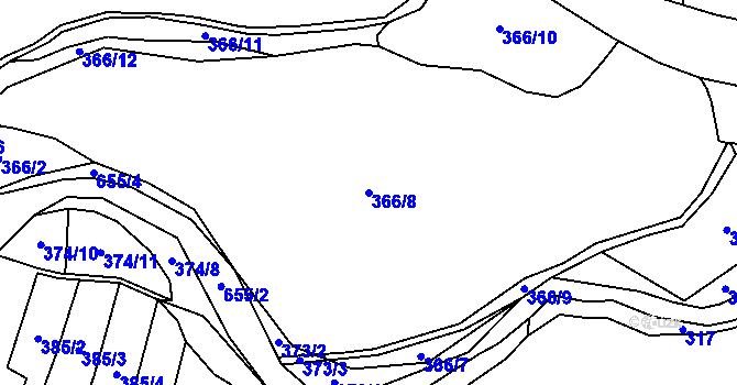 Parcela st. 366/8 v KÚ Libočany, Katastrální mapa