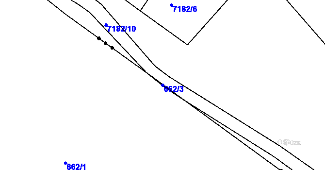 Parcela st. 662/3 v KÚ Libočany, Katastrální mapa