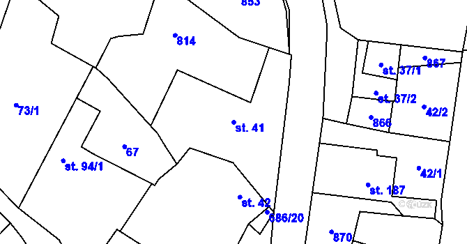 Parcela st. 41 v KÚ Libodřice, Katastrální mapa