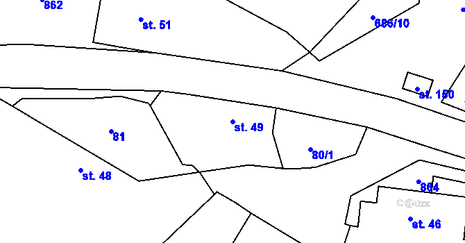 Parcela st. 49 v KÚ Libodřice, Katastrální mapa