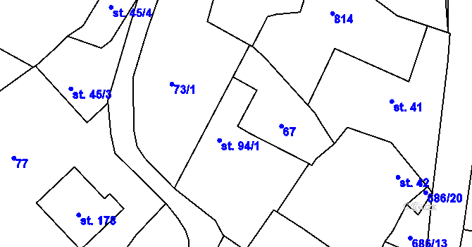 Parcela st. 94/2 v KÚ Libodřice, Katastrální mapa