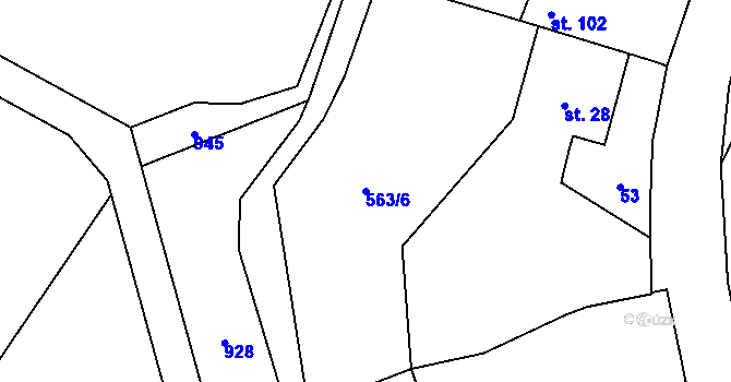 Parcela st. 563/6 v KÚ Libodřice, Katastrální mapa