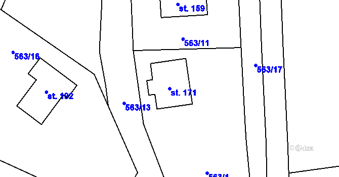 Parcela st. 171 v KÚ Libodřice, Katastrální mapa