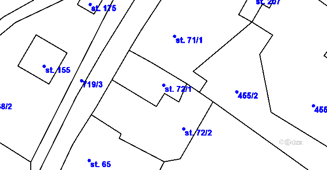 Parcela st. 72/1 v KÚ Libodřice, Katastrální mapa