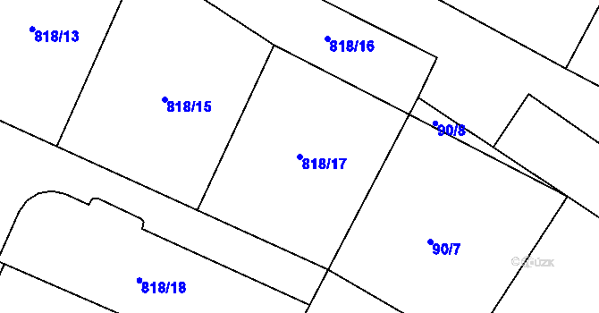 Parcela st. 818/17 v KÚ Libodřice, Katastrální mapa