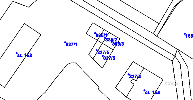 Parcela st. 827/5 v KÚ Libodřice, Katastrální mapa