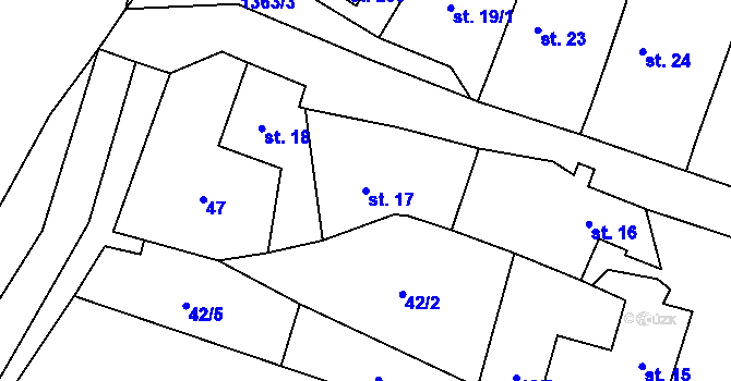 Parcela st. 17 v KÚ Libochovany, Katastrální mapa