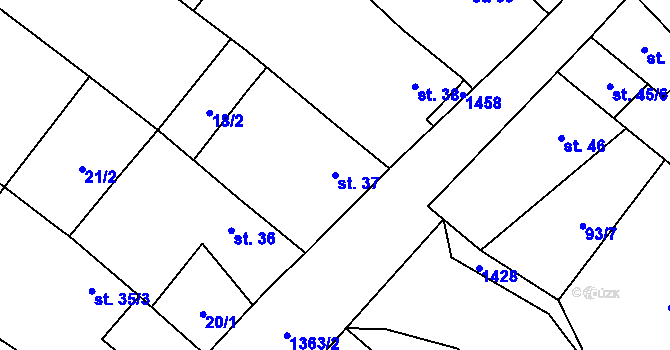 Parcela st. 37 v KÚ Libochovany, Katastrální mapa