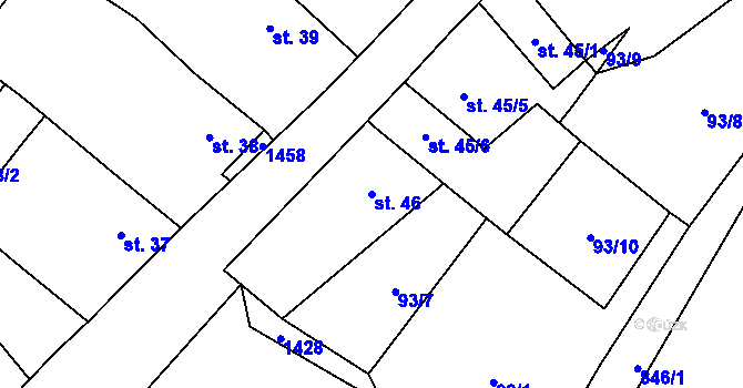 Parcela st. 46 v KÚ Libochovany, Katastrální mapa