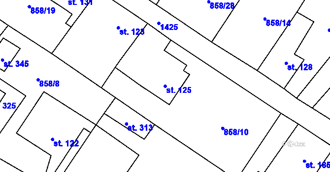 Parcela st. 125 v KÚ Libochovany, Katastrální mapa