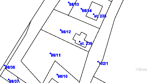 Parcela st. 236 v KÚ Libochovany, Katastrální mapa