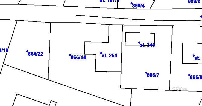 Parcela st. 251 v KÚ Libochovany, Katastrální mapa