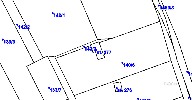 Parcela st. 277 v KÚ Libochovany, Katastrální mapa