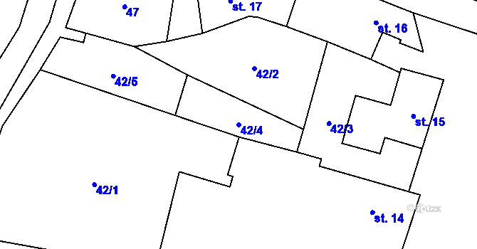 Parcela st. 42/4 v KÚ Libochovany, Katastrální mapa