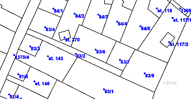 Parcela st. 83/6 v KÚ Libochovany, Katastrální mapa