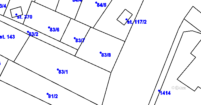 Parcela st. 83/8 v KÚ Libochovany, Katastrální mapa