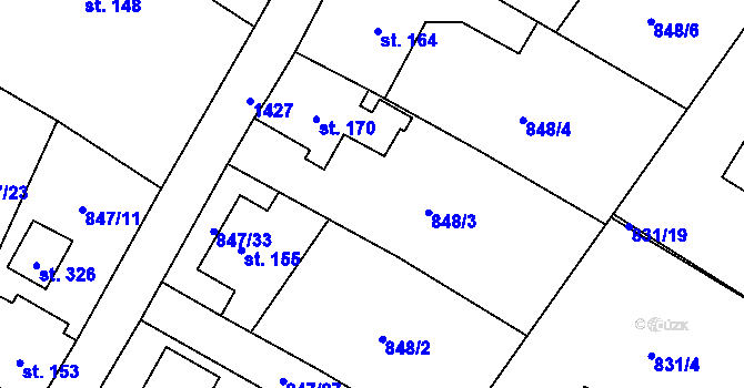 Parcela st. 847/29 v KÚ Libochovany, Katastrální mapa