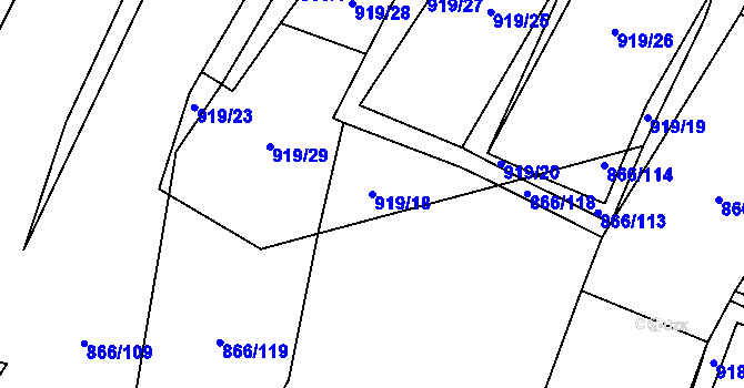 Parcela st. 919/18 v KÚ Libochovany, Katastrální mapa