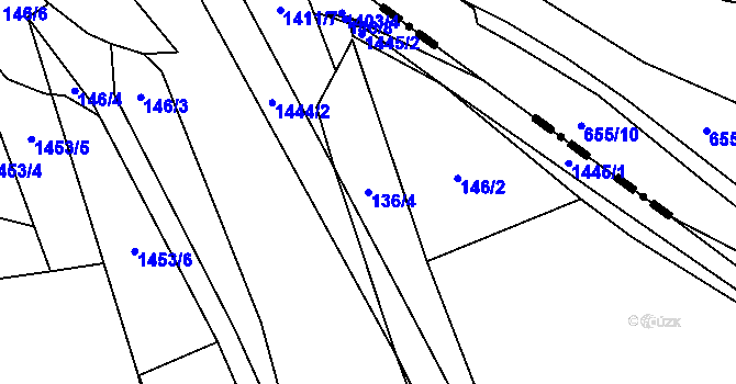 Parcela st. 136/4 v KÚ Libochovany, Katastrální mapa