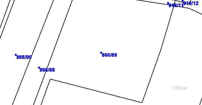 Parcela st. 866/89 v KÚ Libochovany, Katastrální mapa