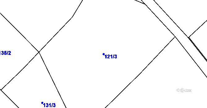 Parcela st. 121/3 v KÚ Řepnice, Katastrální mapa