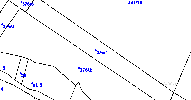 Parcela st. 376/4 v KÚ Řepnice, Katastrální mapa
