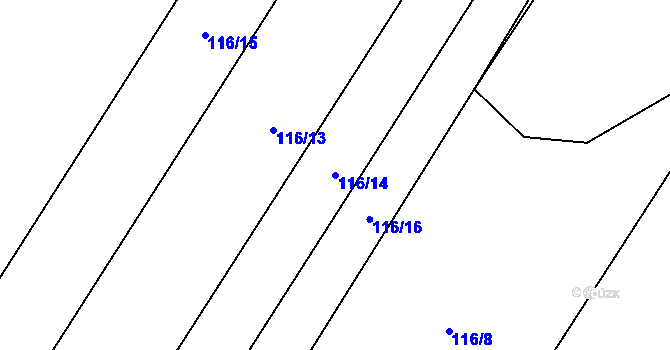 Parcela st. 116/14 v KÚ Řepnice, Katastrální mapa