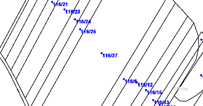 Parcela st. 116/27 v KÚ Řepnice, Katastrální mapa