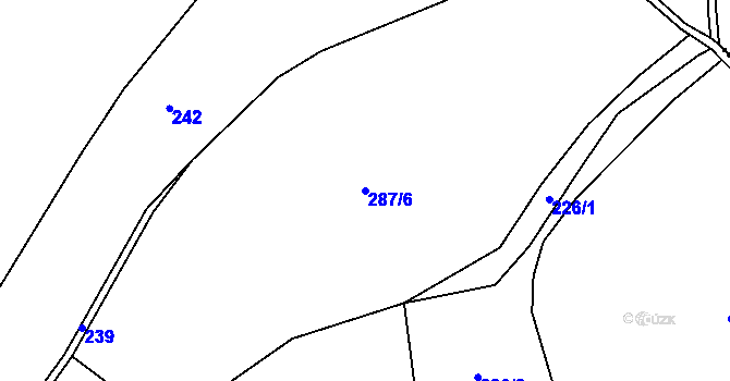 Parcela st. 287/6 v KÚ Řepnice, Katastrální mapa