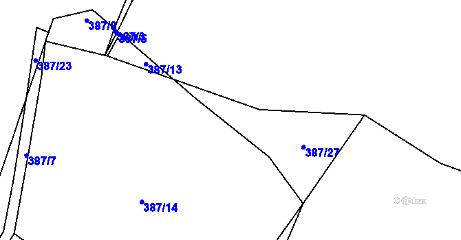 Parcela st. 387/24 v KÚ Řepnice, Katastrální mapa