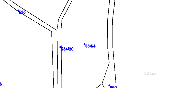 Parcela st. 534/4 v KÚ Řepnice, Katastrální mapa