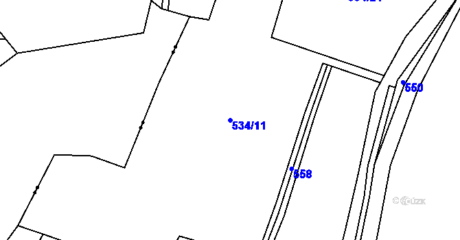 Parcela st. 534/11 v KÚ Řepnice, Katastrální mapa