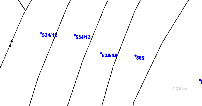 Parcela st. 534/14 v KÚ Řepnice, Katastrální mapa