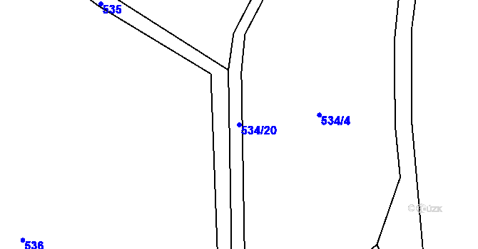 Parcela st. 534/20 v KÚ Řepnice, Katastrální mapa