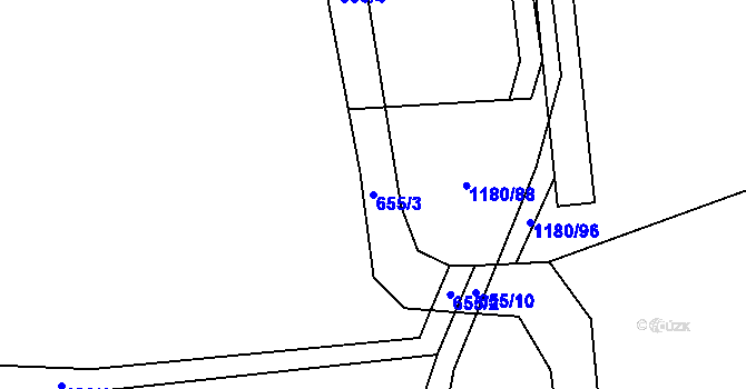 Parcela st. 655/3 v KÚ Řepnice, Katastrální mapa