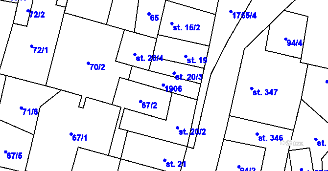 Parcela st. 20/5 v KÚ Libochovice, Katastrální mapa