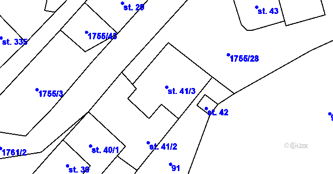 Parcela st. 41/3 v KÚ Libochovice, Katastrální mapa