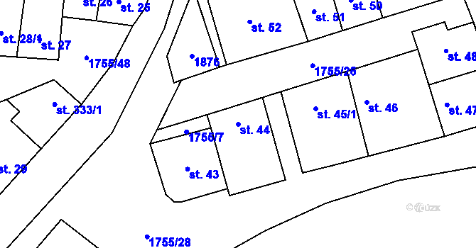Parcela st. 44 v KÚ Libochovice, Katastrální mapa