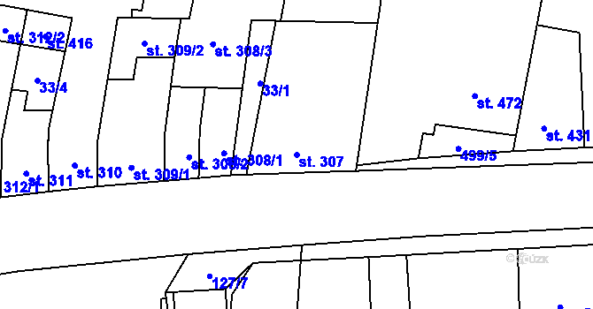 Parcela st. 307 v KÚ Libochovice, Katastrální mapa